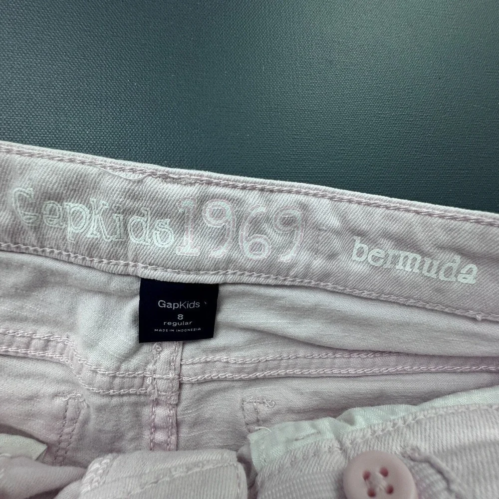 GapKids 1969 Girls Size 8 Pink Denim Bermuda Shorts Regular Fit Cotton Casual